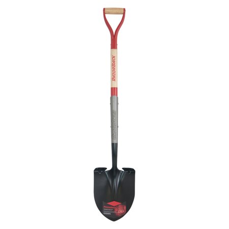 RAZOR-BACK Digging Round Point Shovel, Steel, Wood D-Handle 2594200